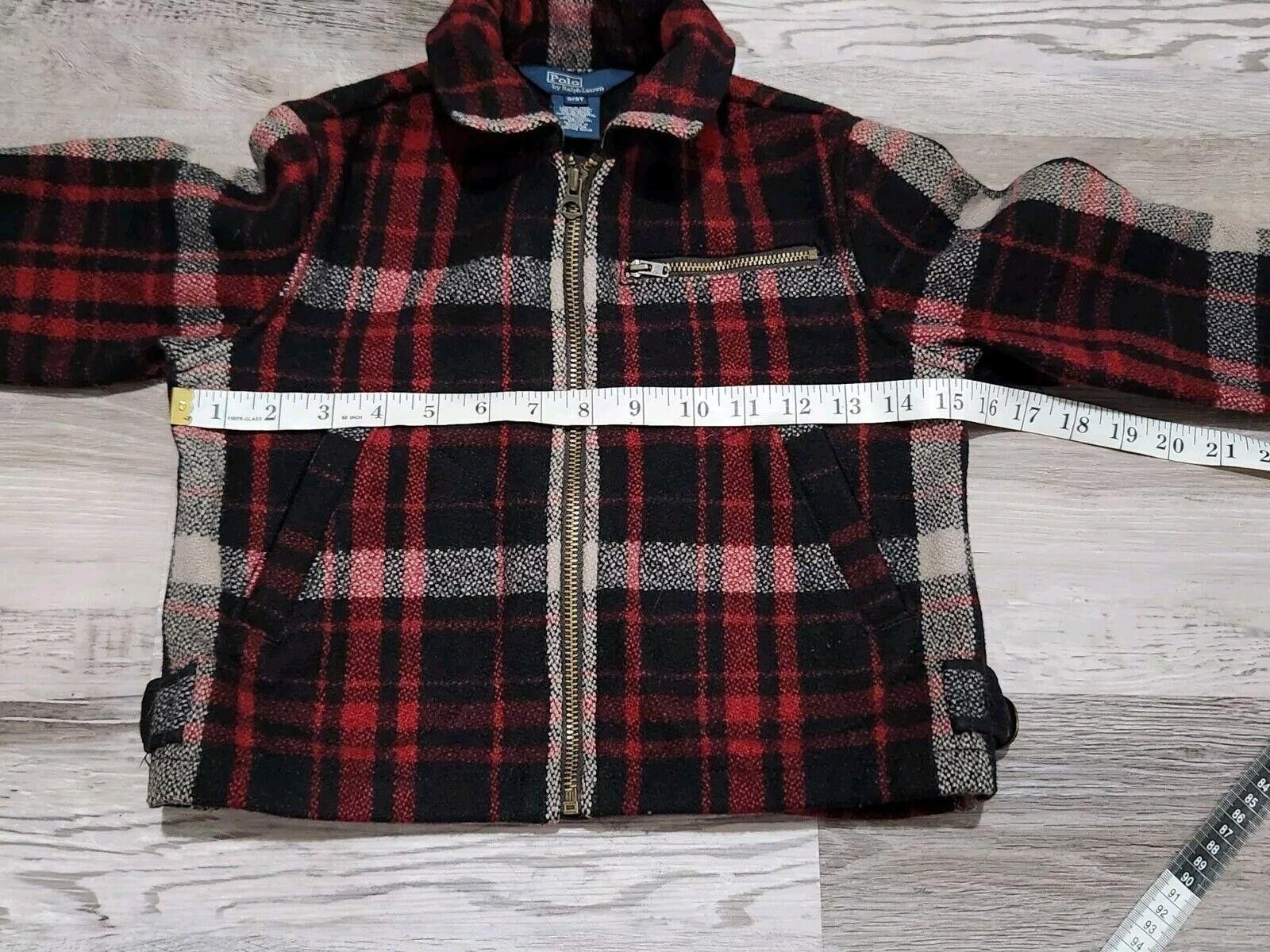 Polo Ralph Lauren Polo Ralph Lauren Boys Coat 3T Red Plaid Wool Blend Zip Up Size US XXS / EU 40 - 5 Thumbnail
