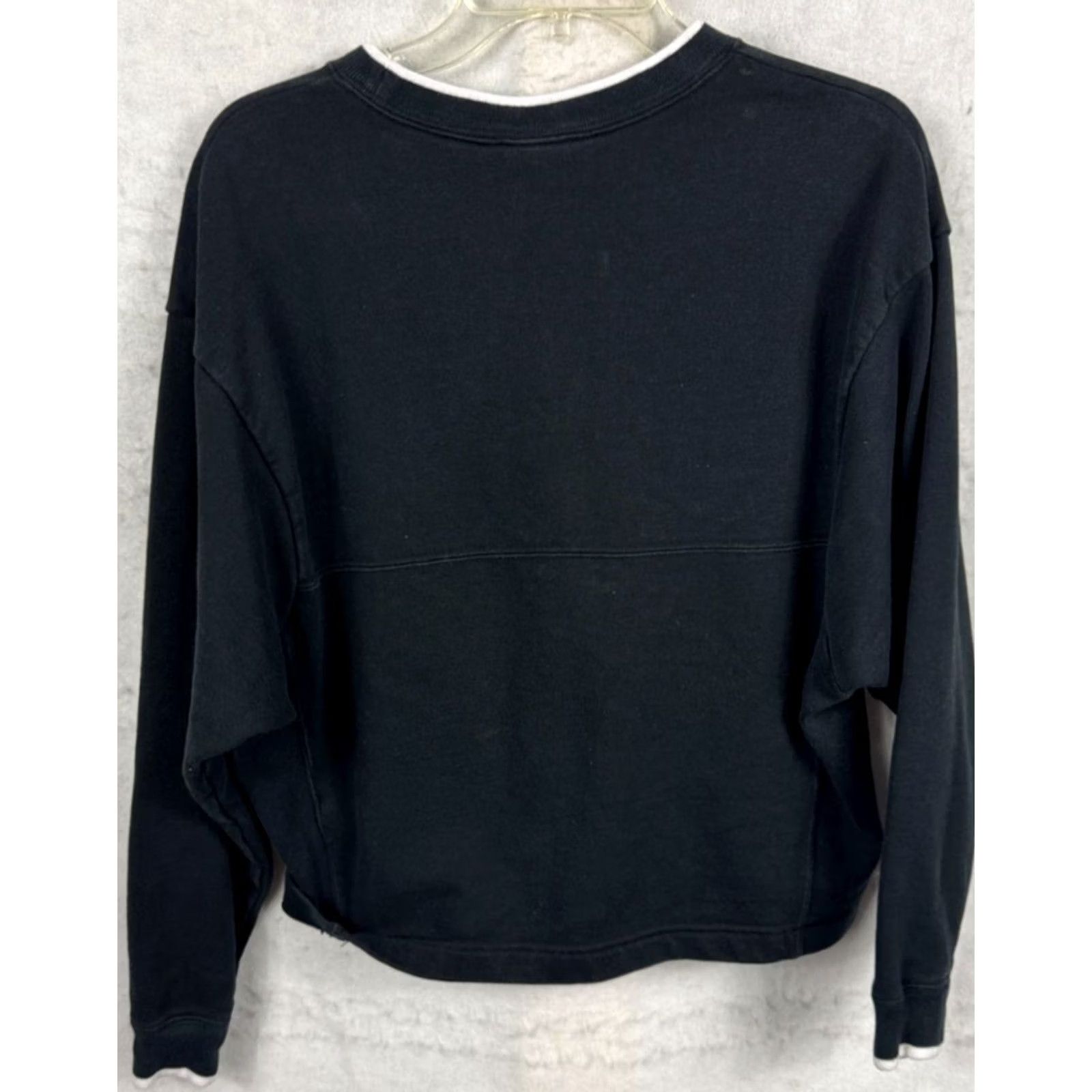 Nike VINTAGE Nike Sweatshirt Womens XS Black Cropped Crewneck Logo Swoosh L/S 56323 Size XS / US 0-2 / IT 36-38 - 3 Thumbnail