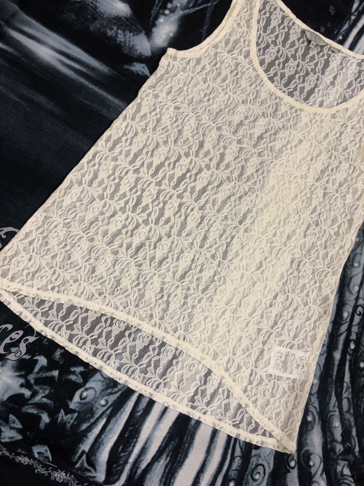 Guess GUESS VINTAGE LACE ASYMMETRIC TANK TOP 00s Size ONE SIZE - 12 Thumbnail
