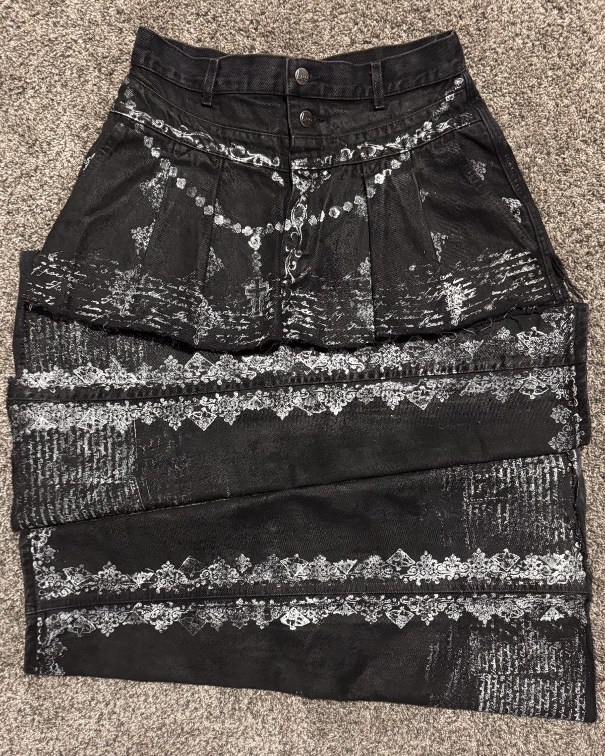 Other stamped and waxed skirt/leg warmer set Size 32" / US 10 / IT 46 - 2 Thumbnail
