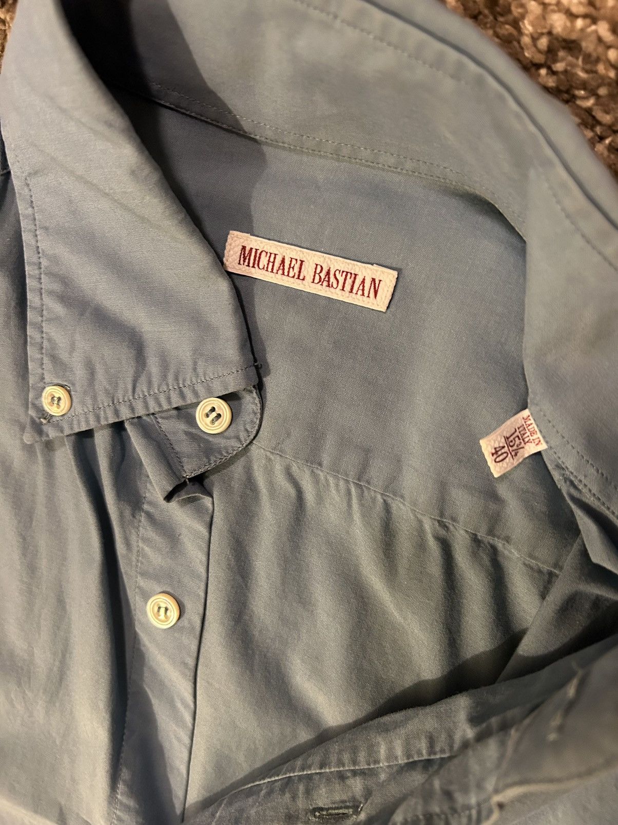 Michael Bastian Michael Bastian 15 3/4 Men’s 40 Blue Green Button Down Shirt Size US M / EU 48-50 / 2 - 2 Thumbnail