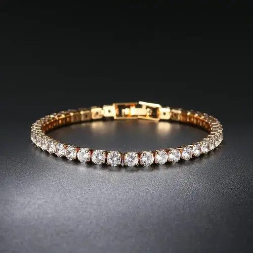 Jewelry × Vintage Cubic Zirconia Mens Crystal Chain on The Hand Size ONE SIZE - 1 Thumbnail