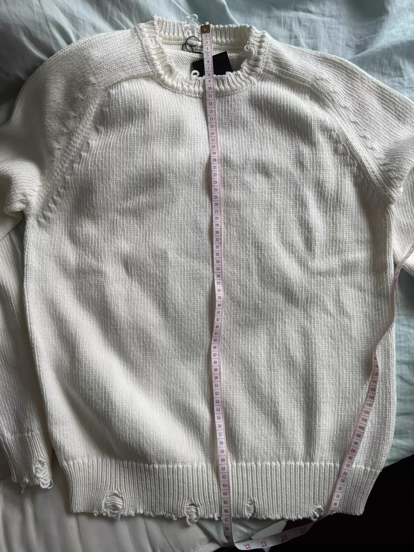 Saint Laurent Paris Saint Laurent Paris Solid color perforated sweater Size US M / EU 48-50 / 2 - 9 Thumbnail
