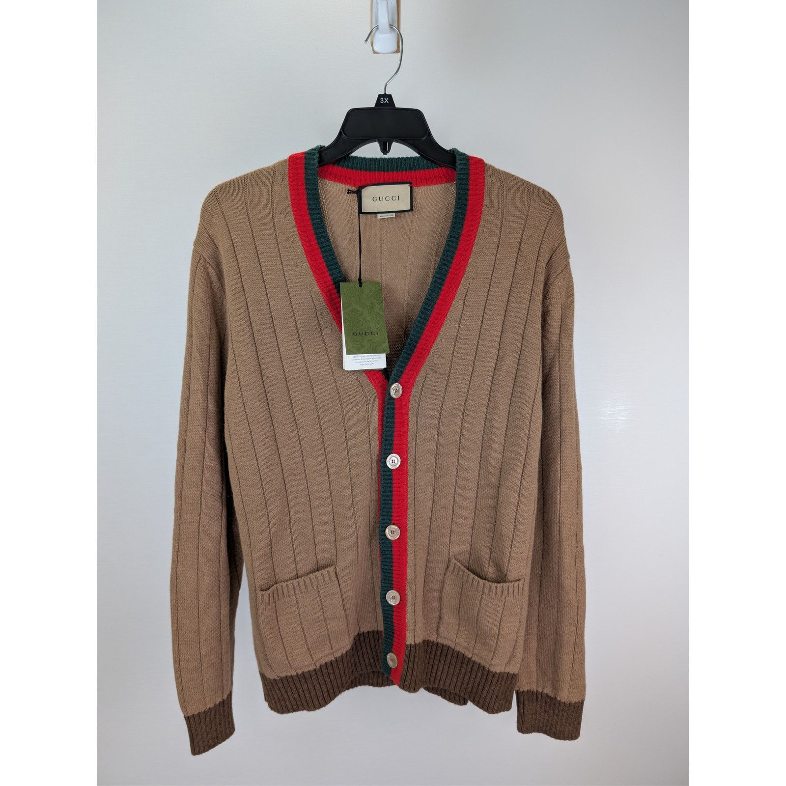 Gucci o1rshd1 Fine Camel Long Sleeve Cardigan Sweater Camel/Brown Size US XL / EU 56 / 4 - 8 Thumbnail