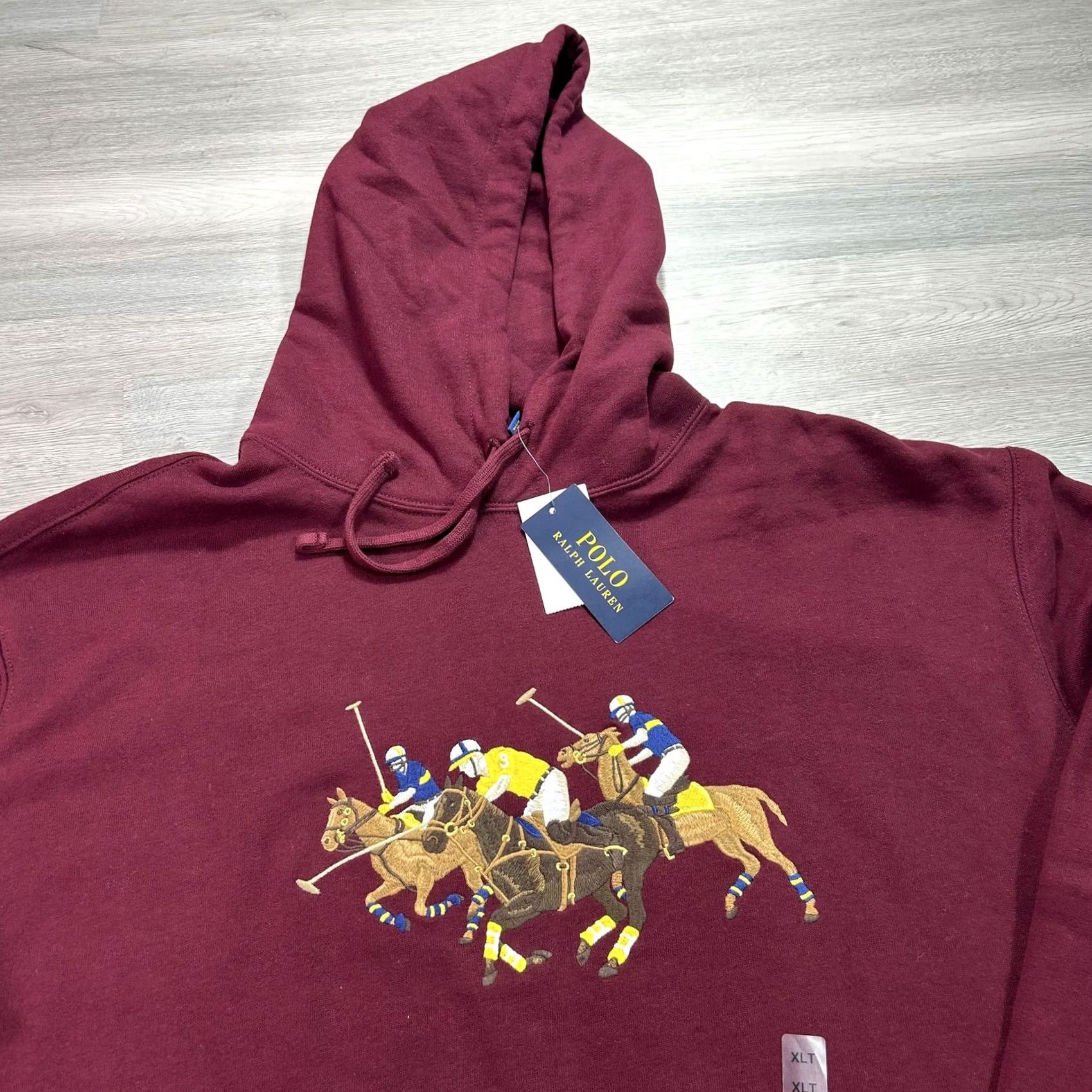 Polo Ralph Lauren Polo Ralph Lauren Hoodie Mens XLT Red Embroidered Polo Match Graphic Print Pocketed Fleece Sweatshirt Size US XL / EU 56 / 4 - 3 Thumbnail