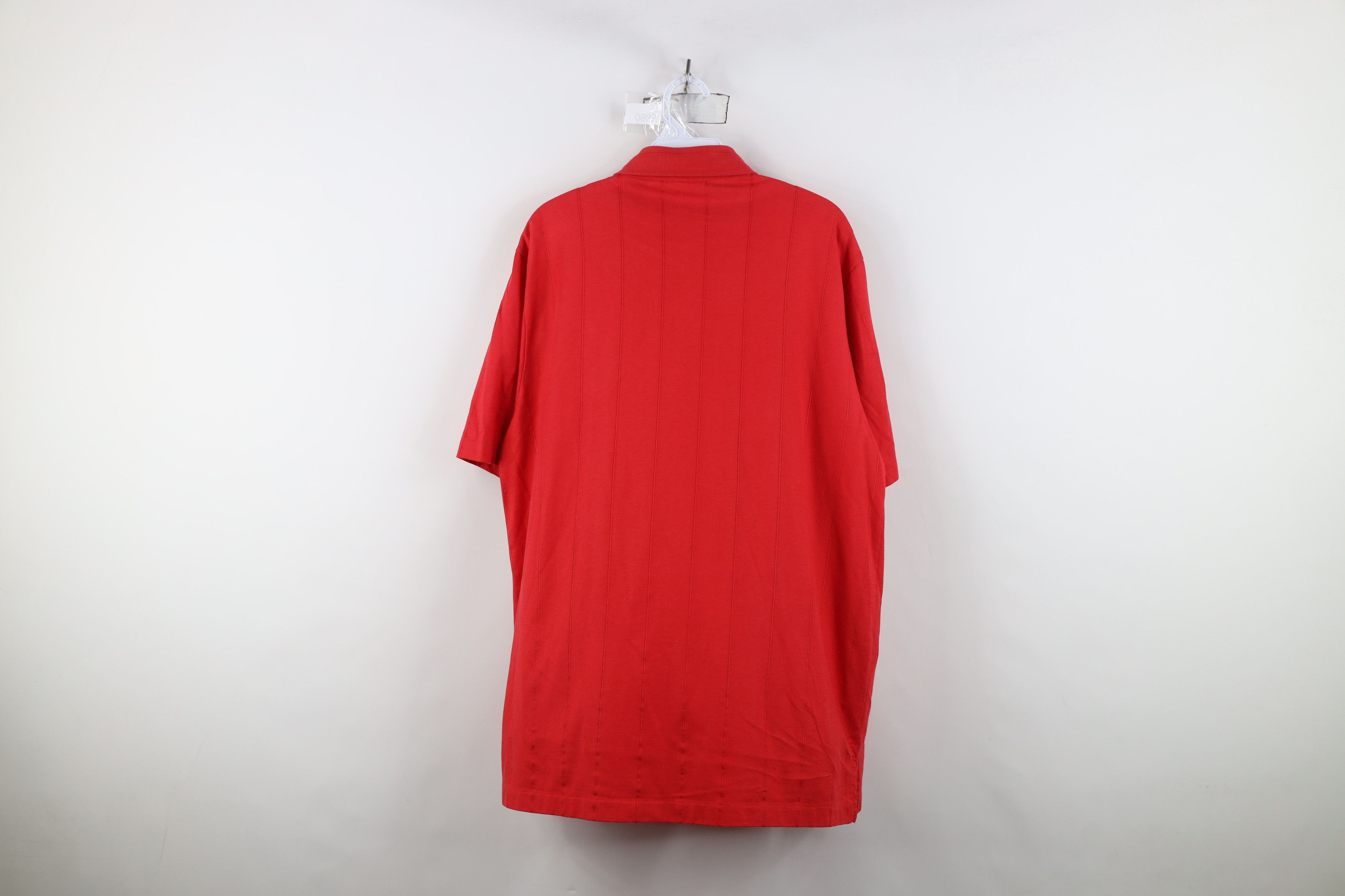 Vintage Vintage 90s Streetwear Striped Knit Golf Polo Shirt Red Size US XL / EU 56 / 4 - 12 Thumbnail