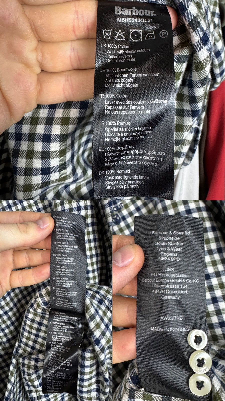 Barbour Barbour Finkle Tailored Gingham Shirt Mens Size US M / EU 48-50 / 2 - 8 Thumbnail