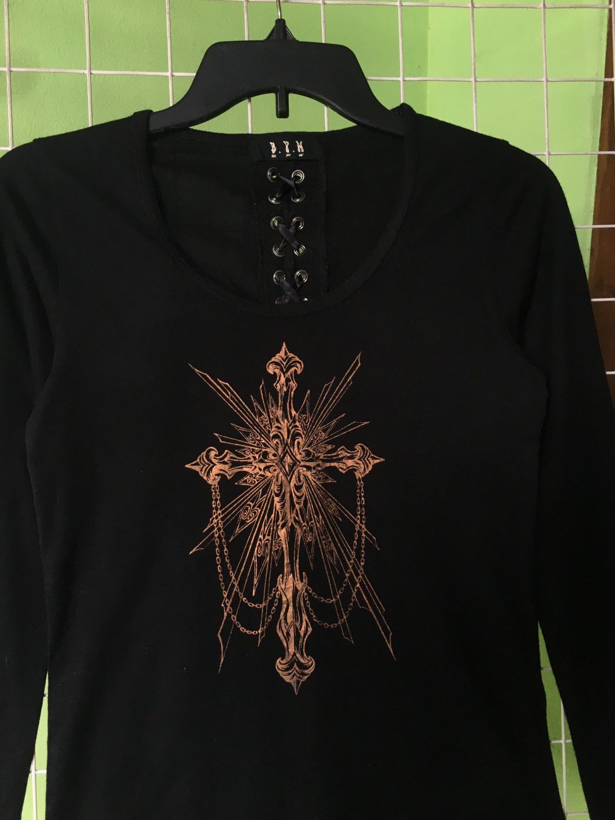 If Six Was Nine Black Peace Now Cross Lace Up Longsleeve Size M / US 6-8 / IT 42-44 - 2 Thumbnail