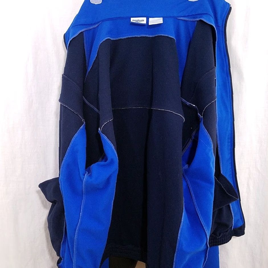 Reebok VINTAGE Reebok Track Jacket Mens Large Blue Full Zip Mock Neck 90s Men JACKET Size US L / EU 52-54 / 3 - 6 Thumbnail