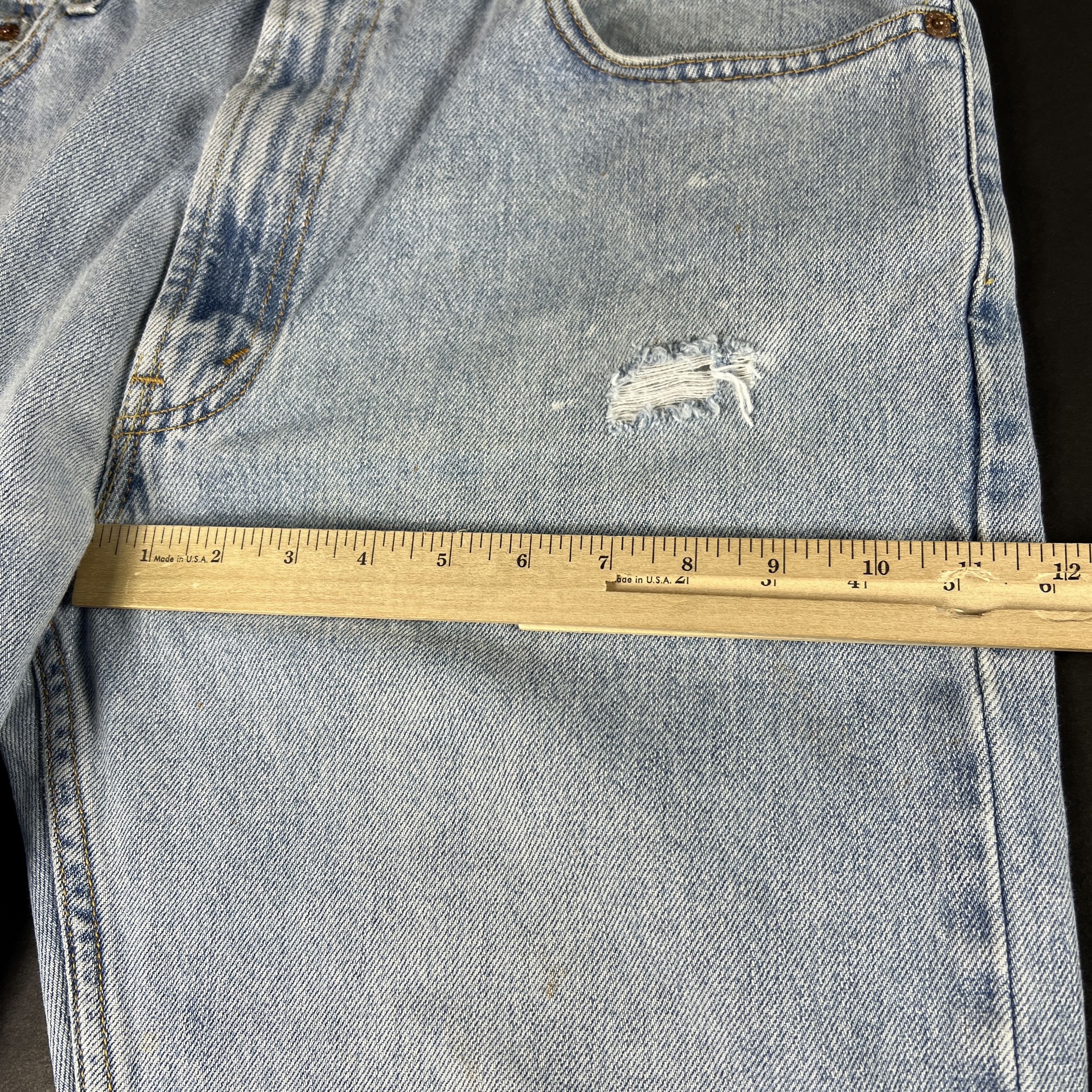 Levi's × Vintage Y2K Levi's Jeans 505 Straight Blue Faded Thrashed Denim Size US 36 / EU 52 - 19 Thumbnail