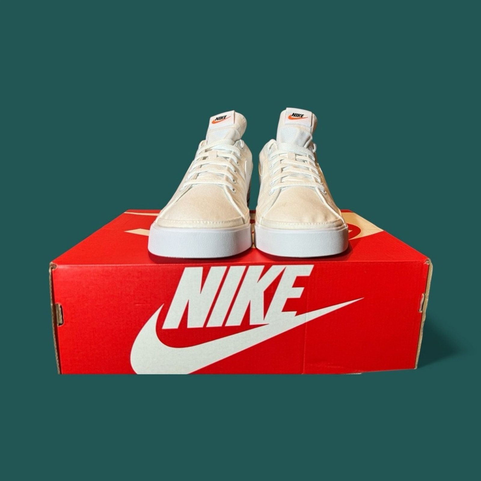 Nike Nike Court Legacy Canvas Triple White Size US 13 / EU 46 - 3 Thumbnail