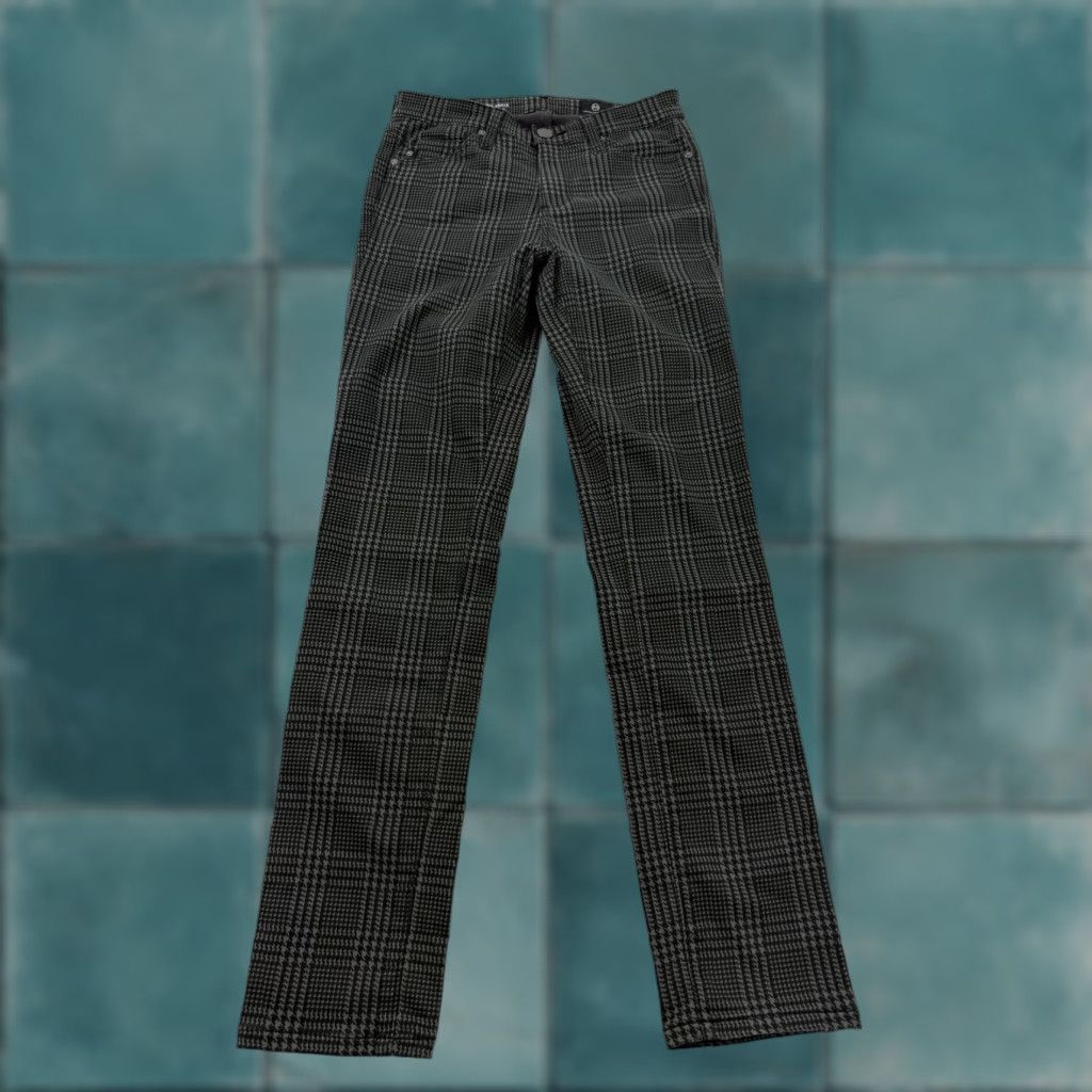 Vintage Adriano Goldschmied Jeans Womens 24R Gray Check Mid Rise Prima Ankle Stretch Jeans Women Gray Check Slim Rise Mid 5-Pocket Denim Casual Everyday Size 42" / US 20 - 1 Thumbnail