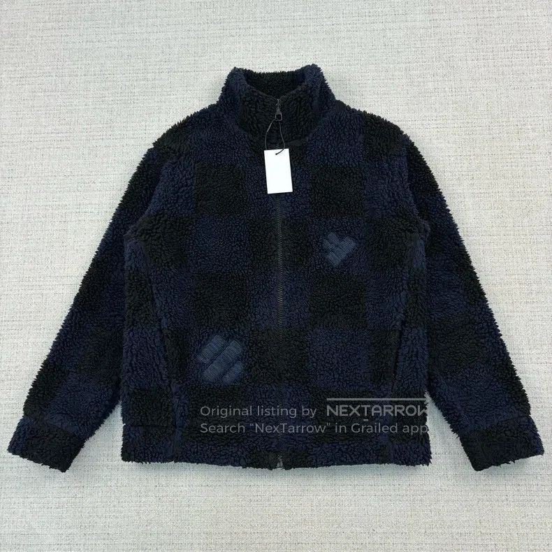 Louis Vuitton Louis Vuitton SS22 Checkerboard Lambswool Zip Collar Jacke Size US XL / EU 56 / 4 - 1 Thumbnail