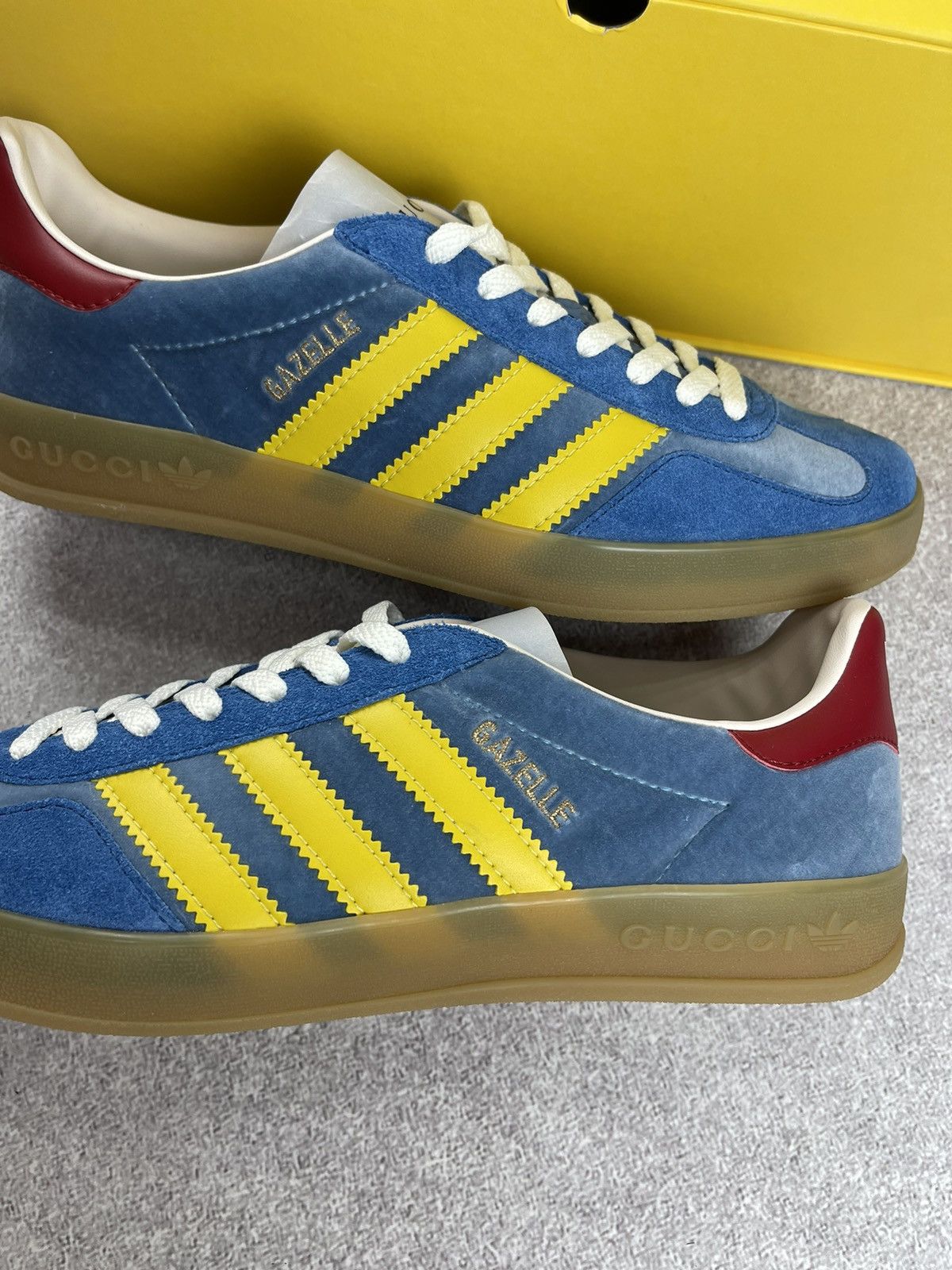 Gucci Adidas x Gucci Gazelle Blue/Yellow Size US 8.5 Size US 8.5 / EU 41-42 - 9 Thumbnail
