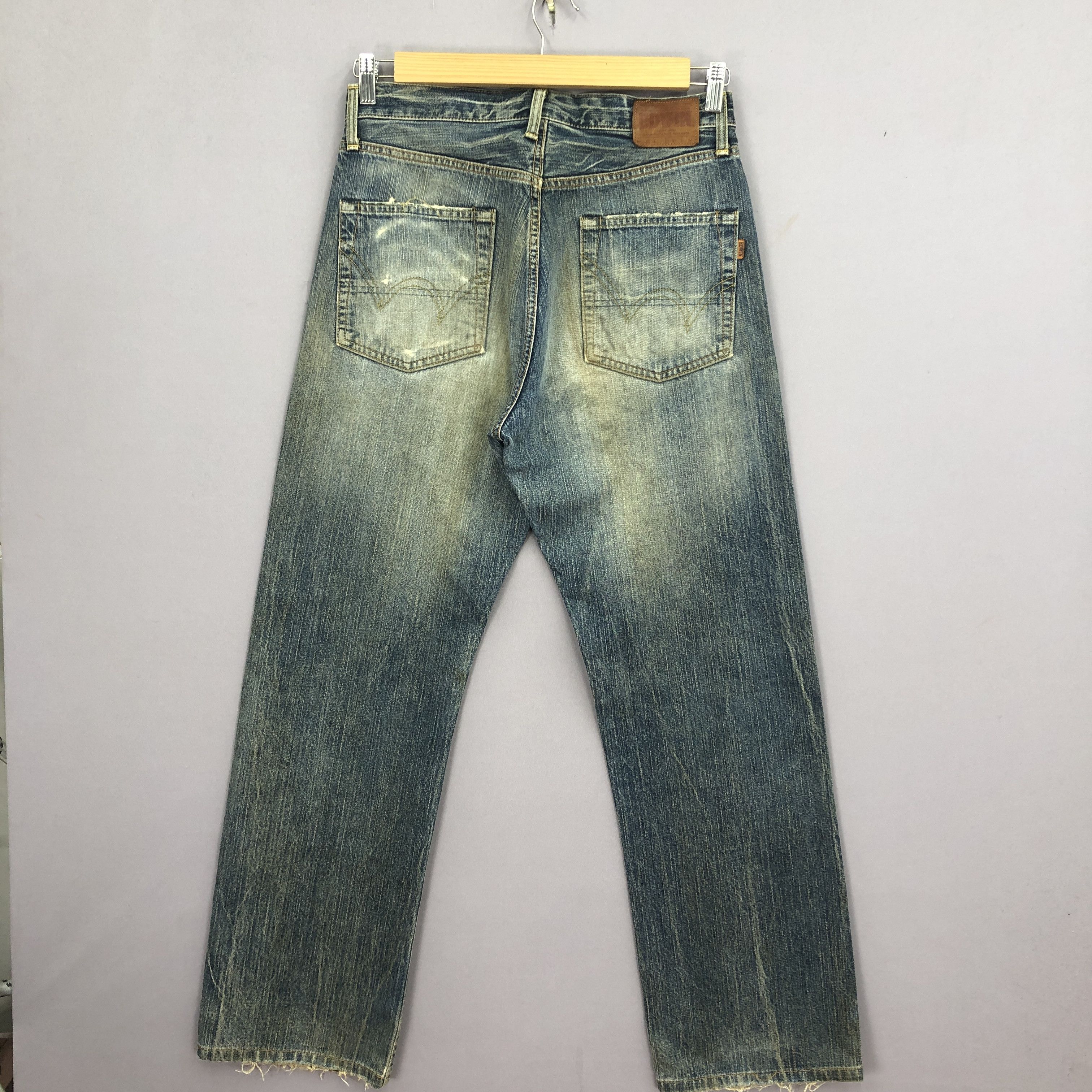 Japanese Brand Vintage 90s Edwin 505z Selvedge Mud Wash Jeans Redline Denim Size US 30 / EU 46 - 2 Thumbnail