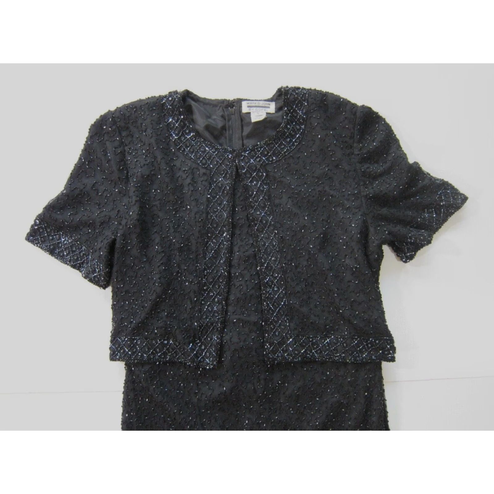 Vintage Vintage Mark & John Gopal 100% Silk Black Beaded Jacket Dress Small Jacket Dress Black Silk Beaded Vintage Women S Small Vintage Size S / US 4 / IT 40 - 4 Thumbnail