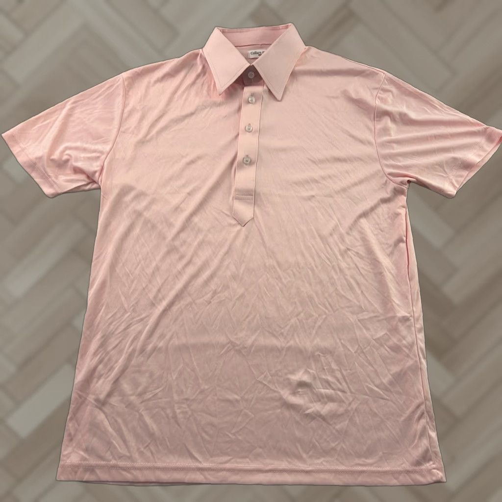 Vintage Collars & Co Dress Collar Polo Short Sleeve Shirt Mens M Pink Check Button-Up Lightweight Casual Shirt Size 40R - 1 Thumbnail