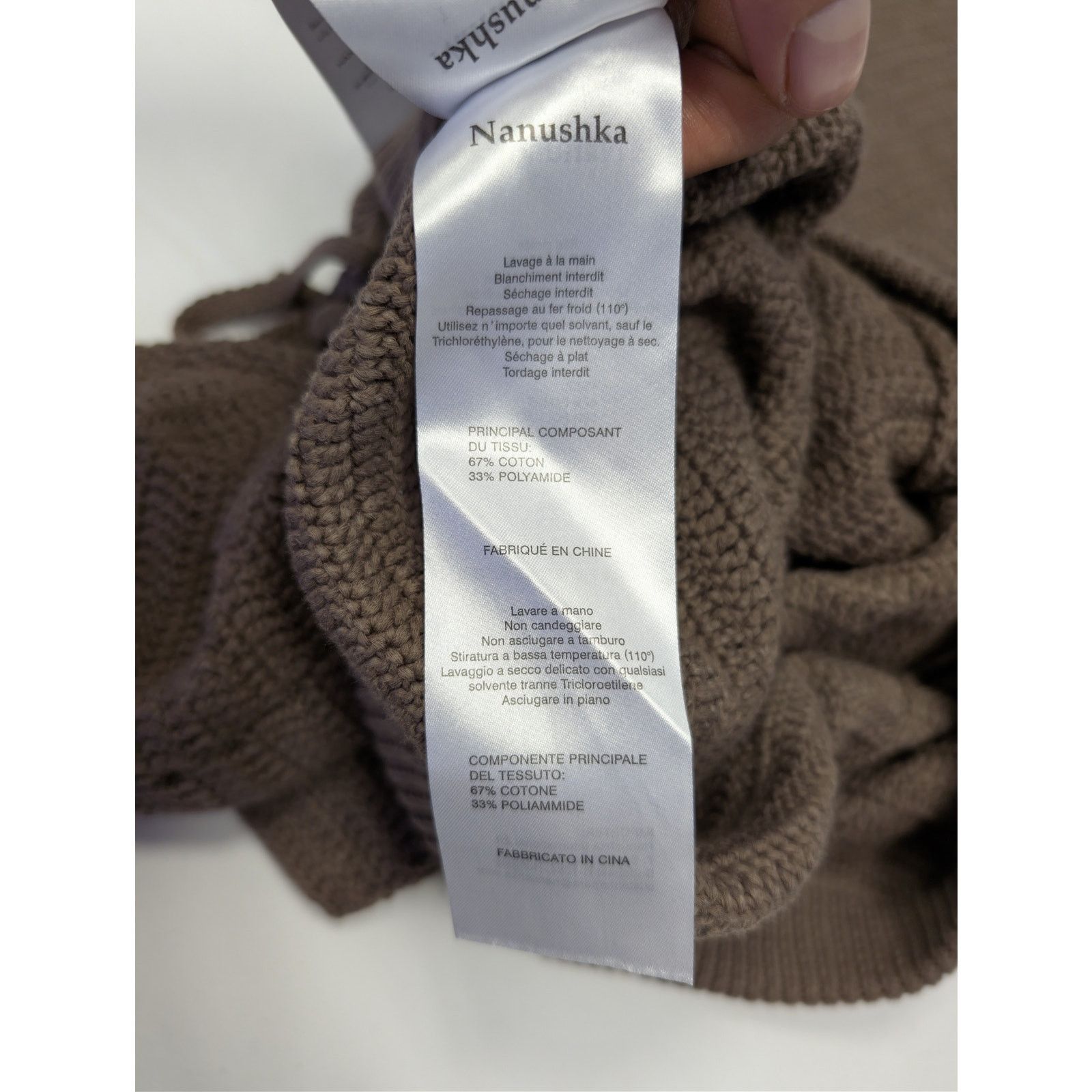 Nanushka o1rshd1 CC20 Caden Crochet-Knit Shorts in Brown Size US 32 / EU 48 - 15 Thumbnail