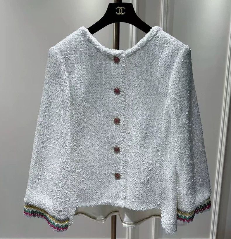 Chanel Chanel 22 Spring and Summer Heavy Industry White Sequin Rh Size XXS / US 00 / IT 34 - 1 Thumbnail
