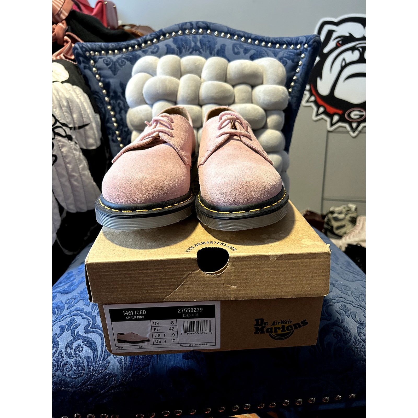 Dr. Martens Dr Martens 1461 Iced Chalk Pink Suede Oxfords size 10/EU 42 Size US 10 / IT 40 - 2 Thumbnail