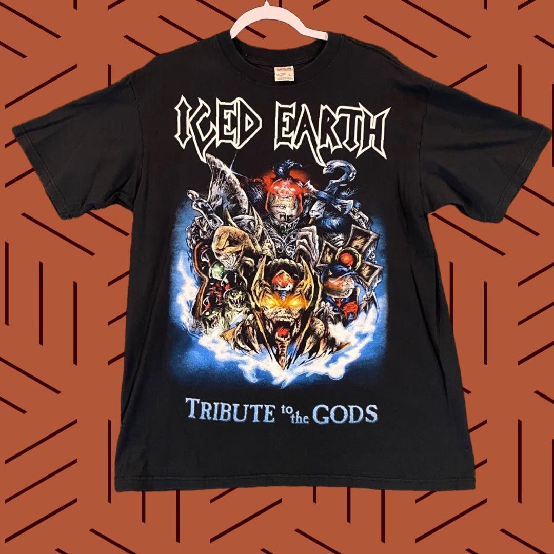 Anvil ICED EARTH Tribute to the Gods Shirt Mens Large Black Graphic Tee Size US L / EU 52-54 / 3 - 1 Thumbnail
