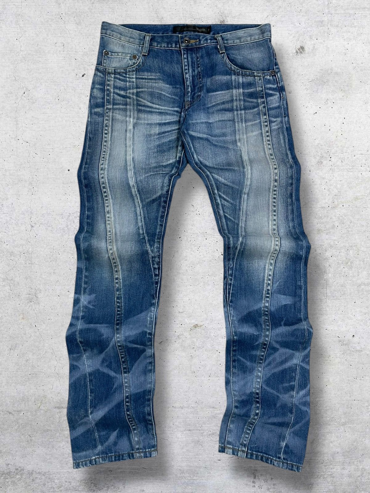 Schlussel VINTAGE SCHLUSSEL 1990S JAPAN DESIGNER ARTWORK LAYERED DENIM Size US 31 - 1 Thumbnail