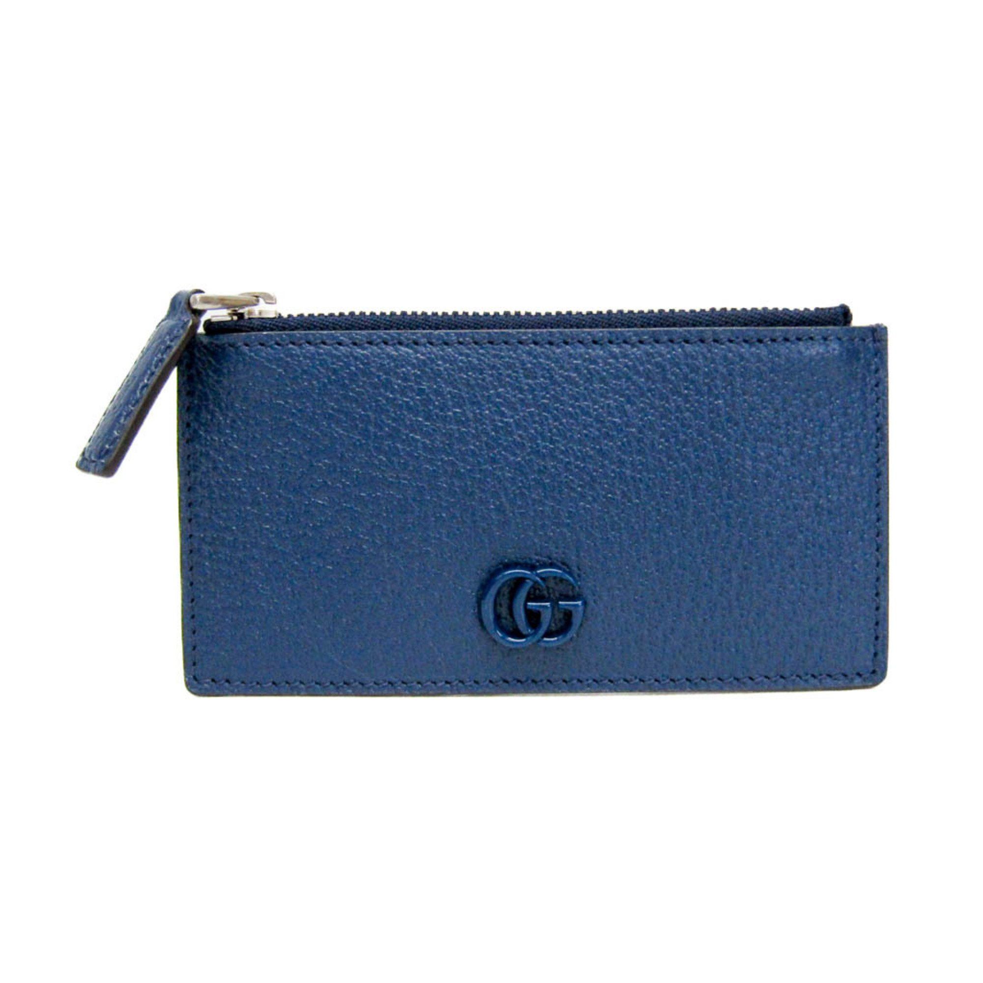 Gucci Gucci GG Marmont Coin Card Holder 722726 Women,Men Leather Coin Purse/coin Case Navy Size ONE SIZE - 1 Thumbnail