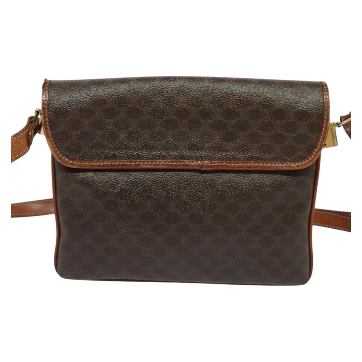 Celine CELINE Macadam Canvas Shoulder Bag Pvc Leather Brown Gold Size ONE SIZE - 3 Thumbnail