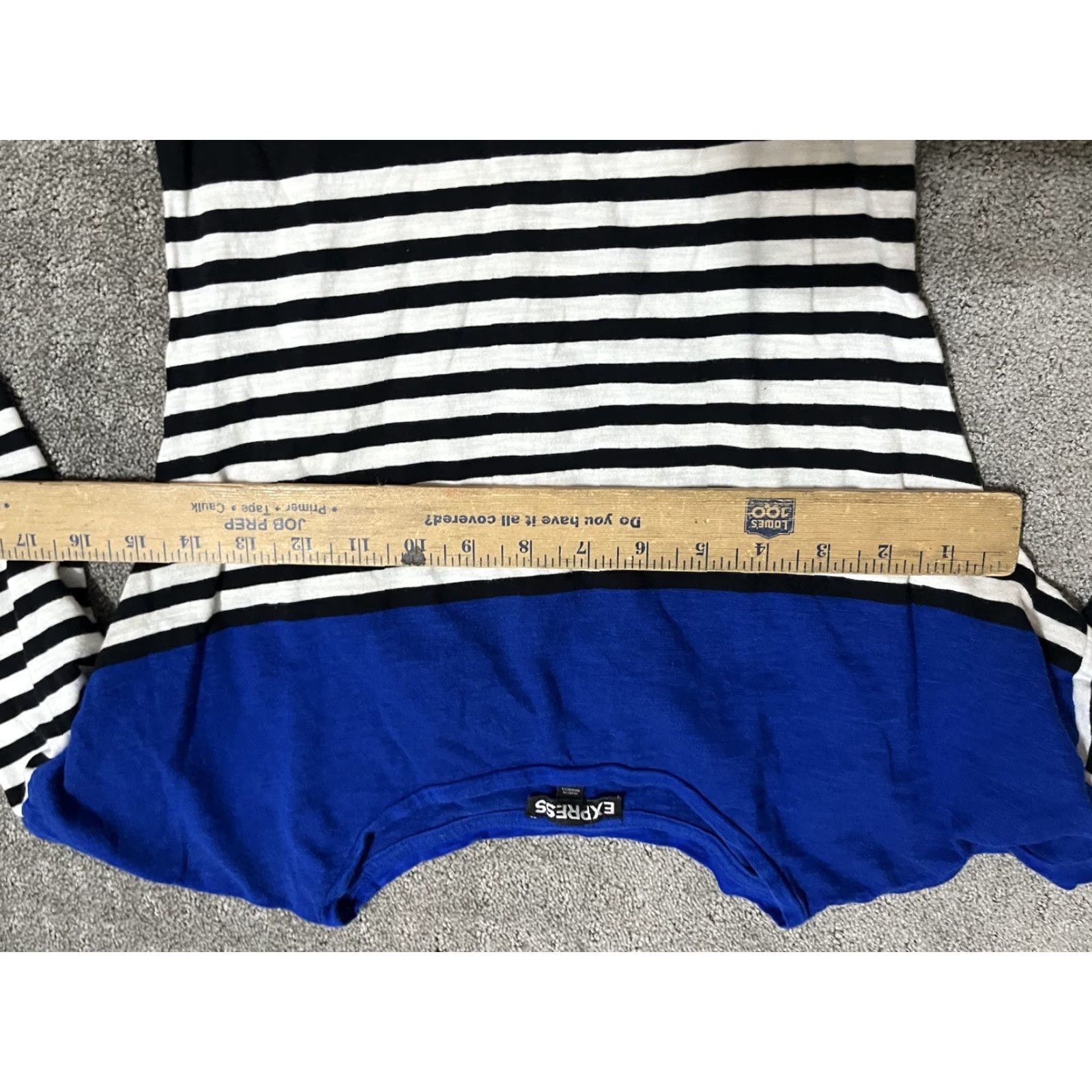 Express Express Maxi Dress Womens Long Sleeve Round Neck Striped Cotton Modal Knit Short Multicolor XS (Pre-owned) Size S / US 4 / IT 40 - 4 Thumbnail