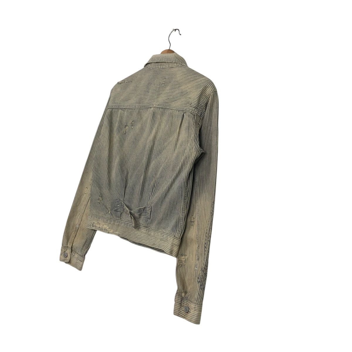 Ralph Lauren 🔥VINTAGE CROPPED BIKER JACKET HICKORY CHORE DENIM & SUPPPLY Size US XS / EU 42 / 0 - 12 Thumbnail