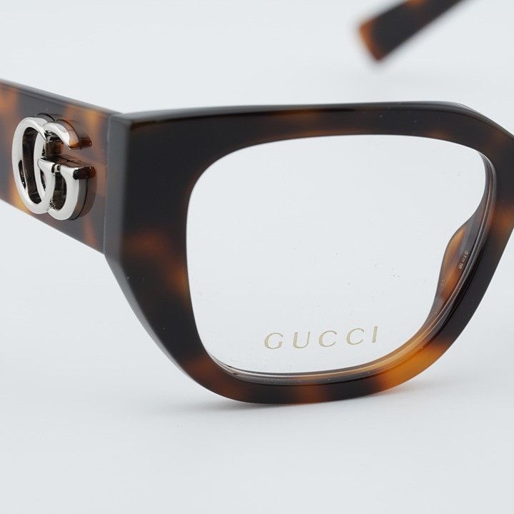 Gucci Gucci GG1952O 002 Eyeglasses Havana 51mm Square Frame Size ONE SIZE - 5 Thumbnail