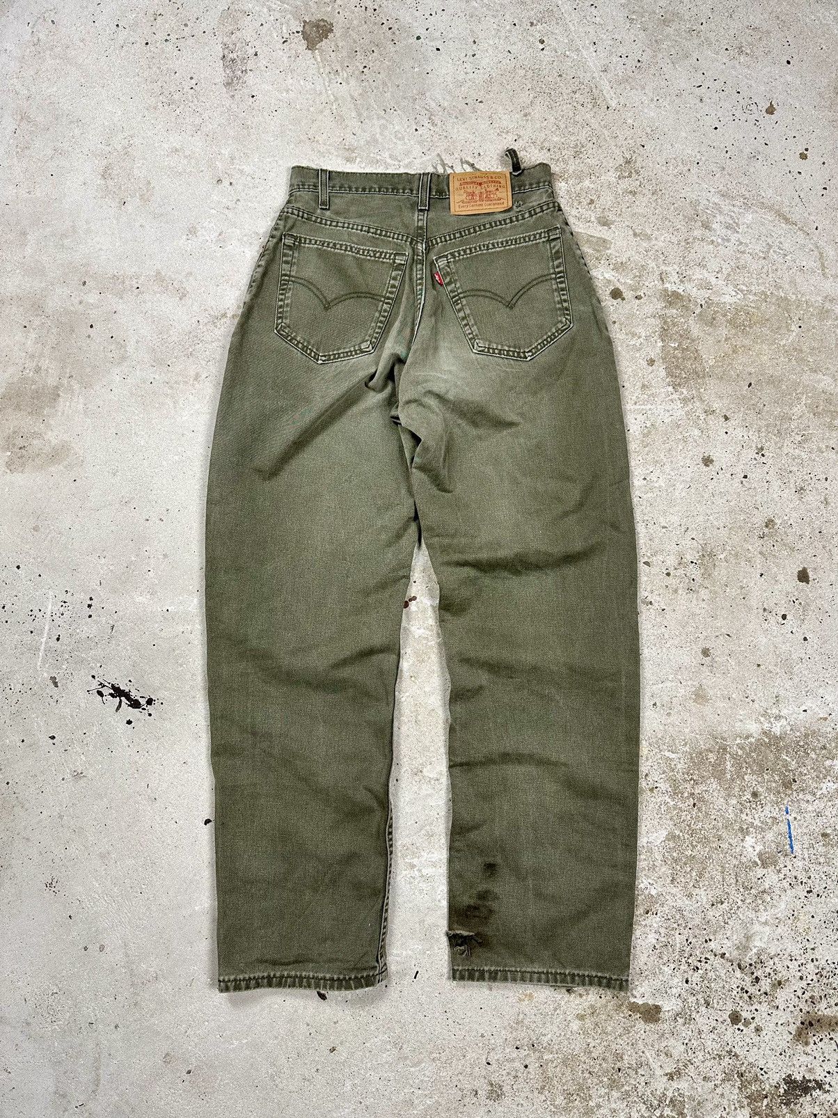 Levi's × Vintage Vintage 90s Levi’s Distressed Khaki Denim Pants Relaxed Size US 28 / EU 44 - 1 Thumbnail