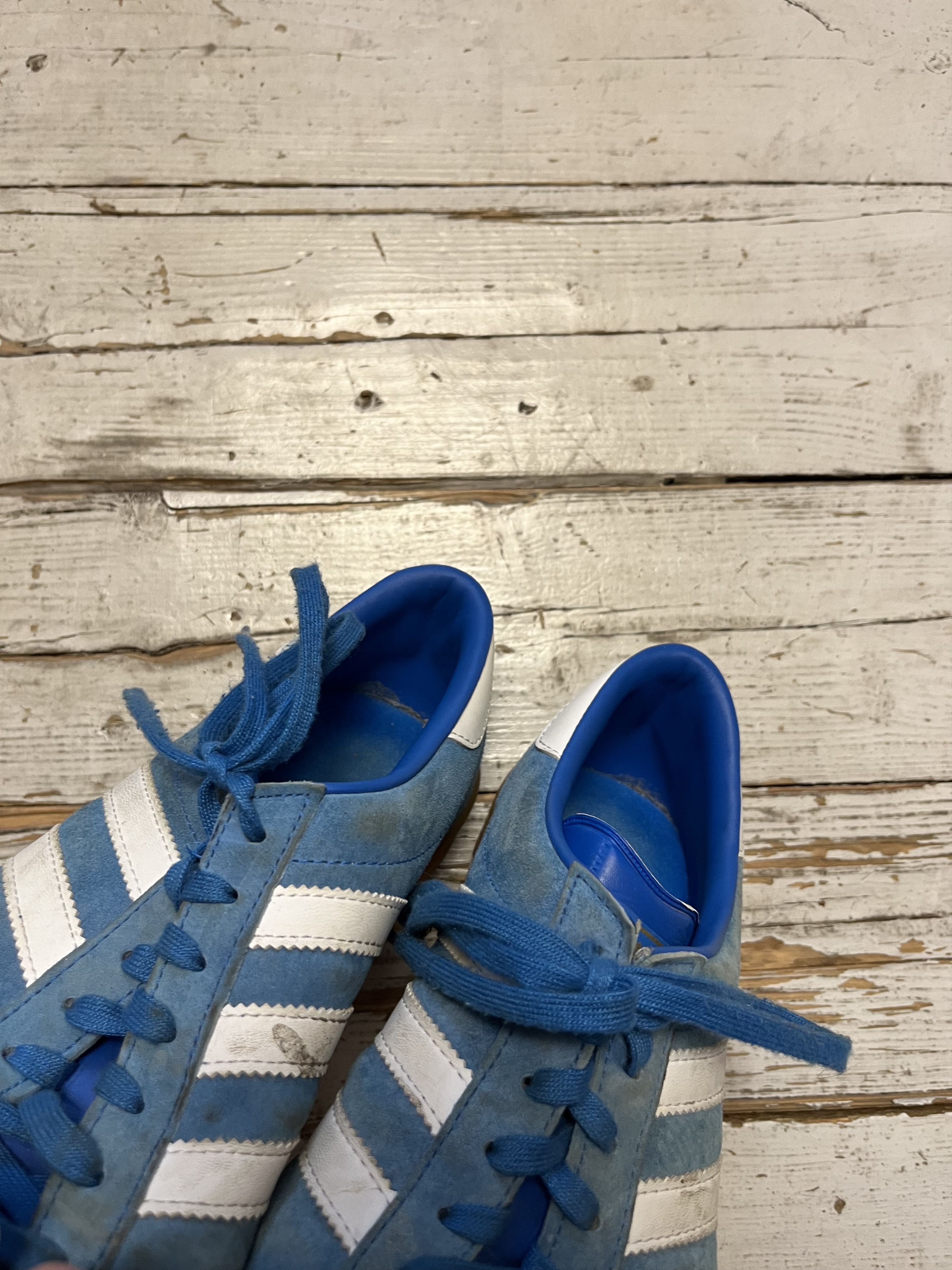 Adidas × Vintage Adidas Hamburg (Samba) Handball Shoes Blue and White Size US 7 / EU 40 - 8 Thumbnail