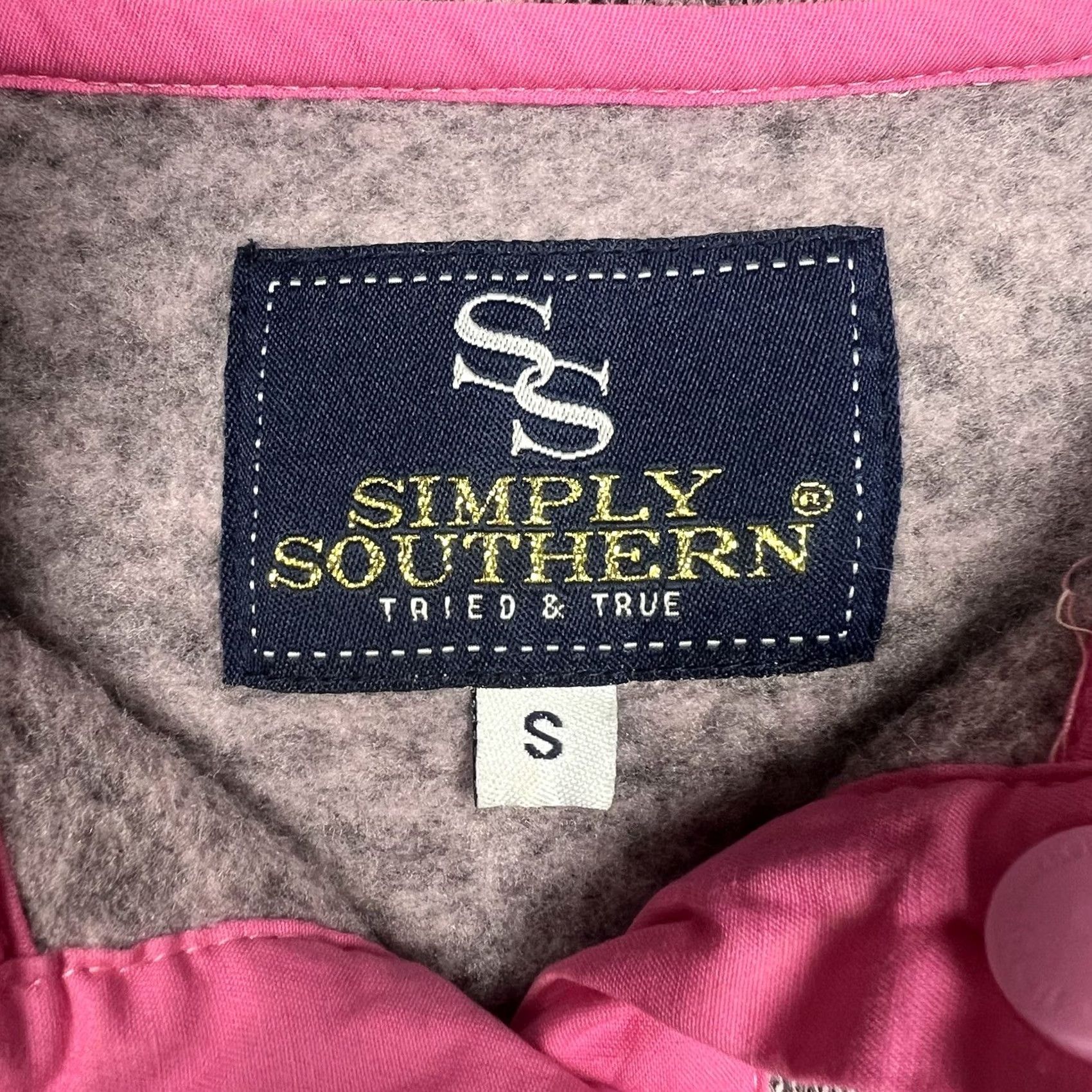 Vintage VINTAGE Simply Southern Jacket Womens S Pink Gray Henley Snap T Button Size S / US 4 / IT 40 - 2 Thumbnail