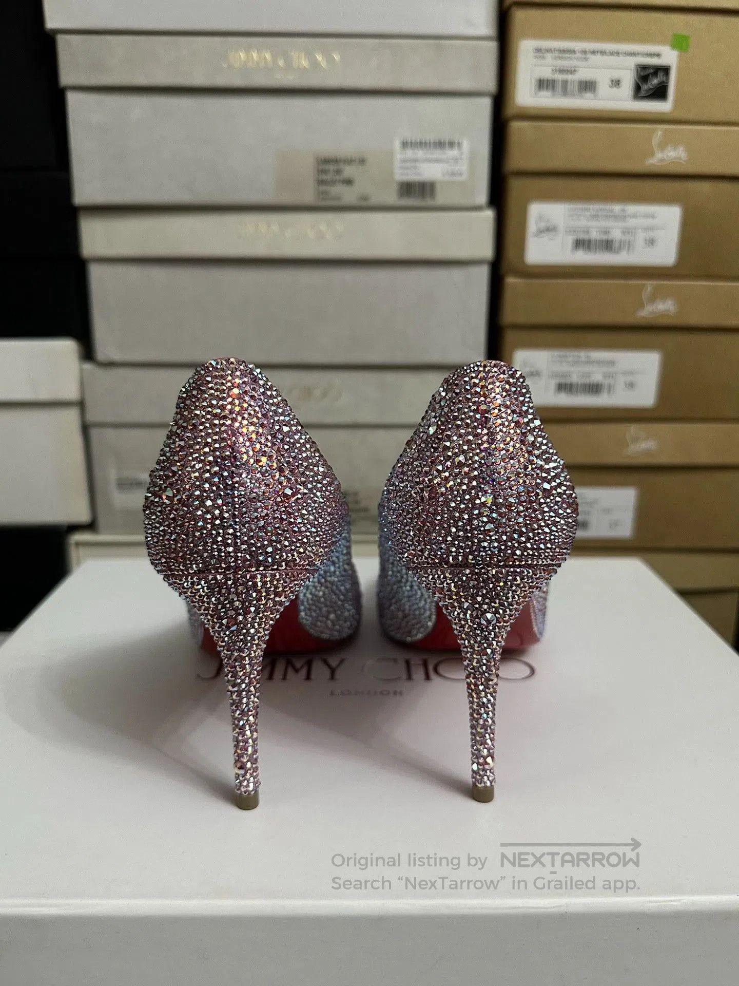 Christian Louboutin Christian Louboutin Red Sole Crystal Heels. Size US 6 / IT 36 - 3 Thumbnail