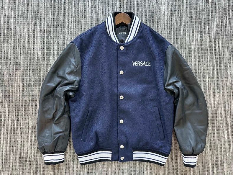 Versace VERSACE Men's Wool Leather Padded Jacket- dmc Size US M / EU 48-50 / 2 - 1 Thumbnail