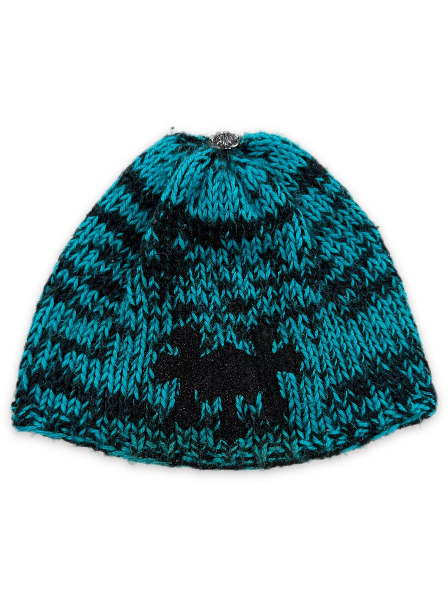 Chrome Hearts Chrome Hearts Triple Cross Patch Blue Gradient .925 Silver Knit Beanie Size ONE SIZE - 1 Thumbnail