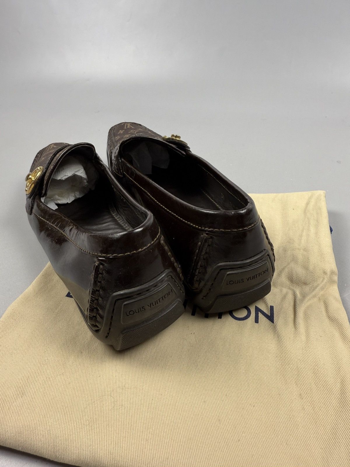 Louis Vuitton Louis Vuitton Monogram Loafers Brown Women EU 39 Luxury Size US 6 / IT 36 - 9 Thumbnail