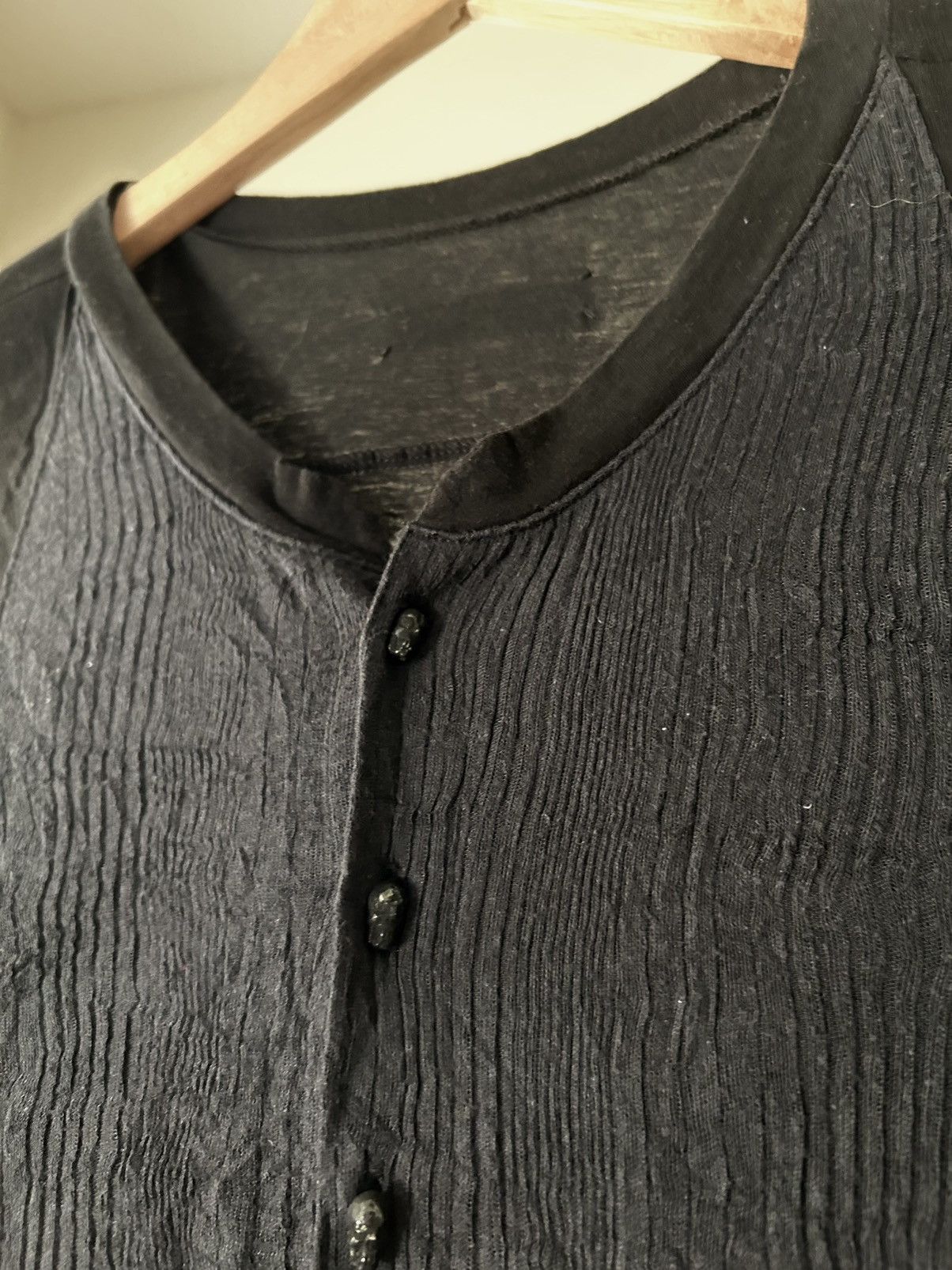 If Six Was Nine If Six Was Nine Black “Tuxedo” Henley LS Size US M / EU 48-50 / 2 - 2 Thumbnail