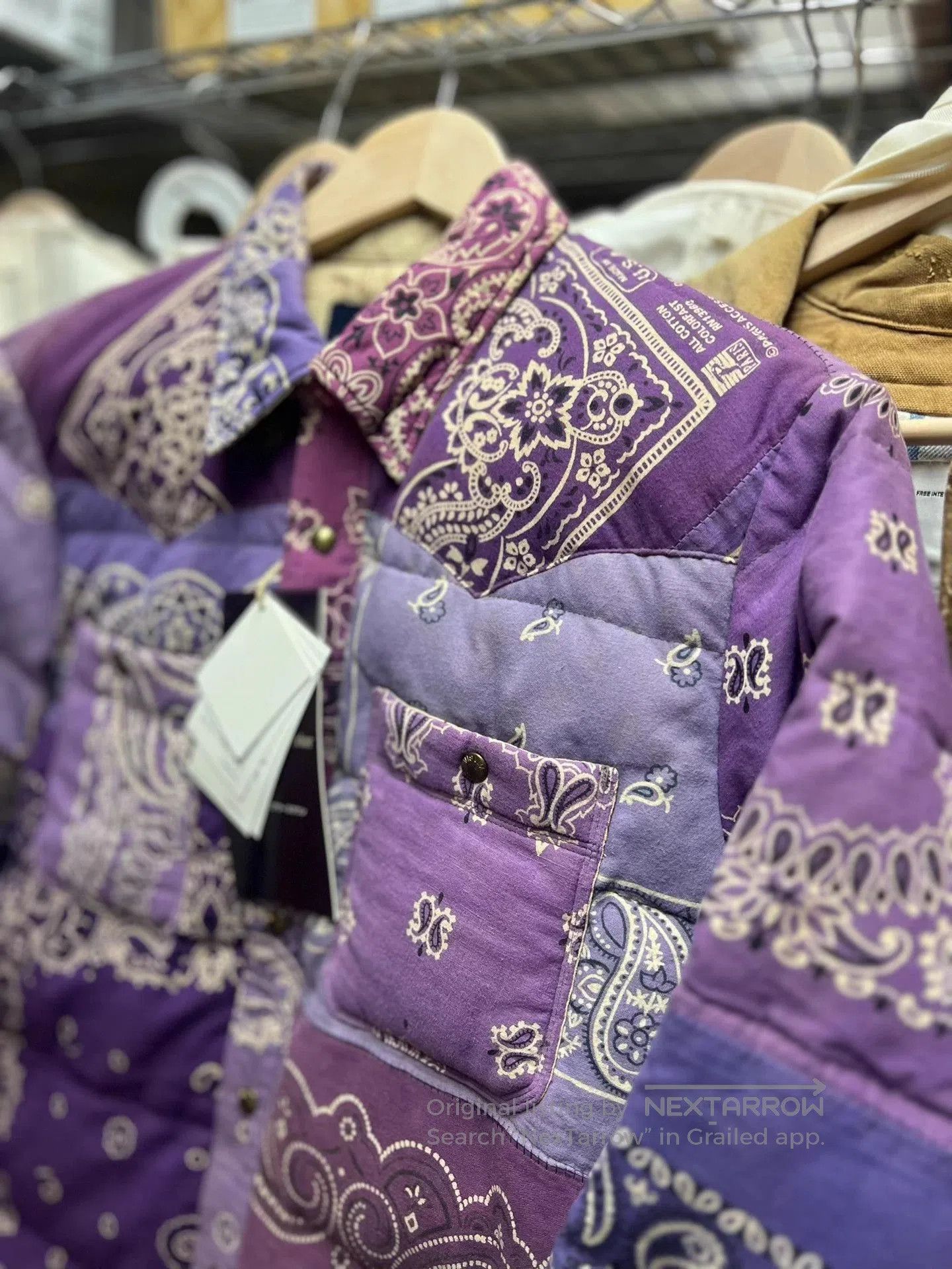 Visvim Purple Bandana Pattern Quilted Button-Up Shirt. Size US M / EU 48-50 / 2 - 3 Thumbnail