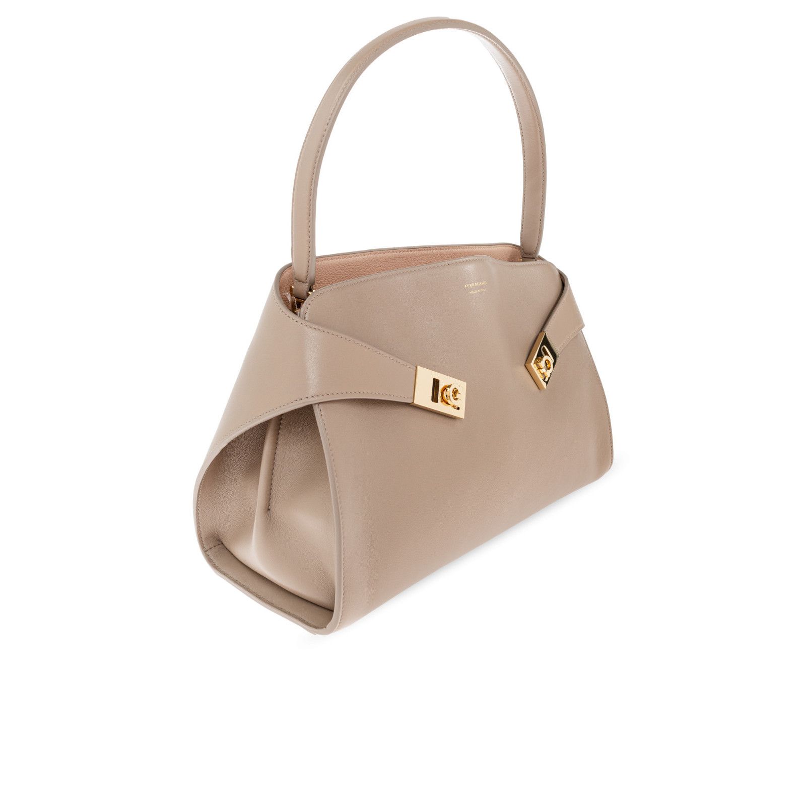 Salvatore Ferragamo FERRAGAMO Hug Warm Taupe Top Handle Bag New & Authentic Size ONE SIZE - 3 Thumbnail