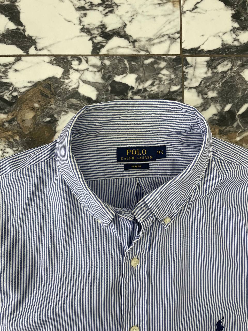 Polo Ralph Lauren Polo Ralph Lauren men's shirt,blue stripes,slim fit, size XL Size US XL / EU 56 / 4 - 2 Thumbnail