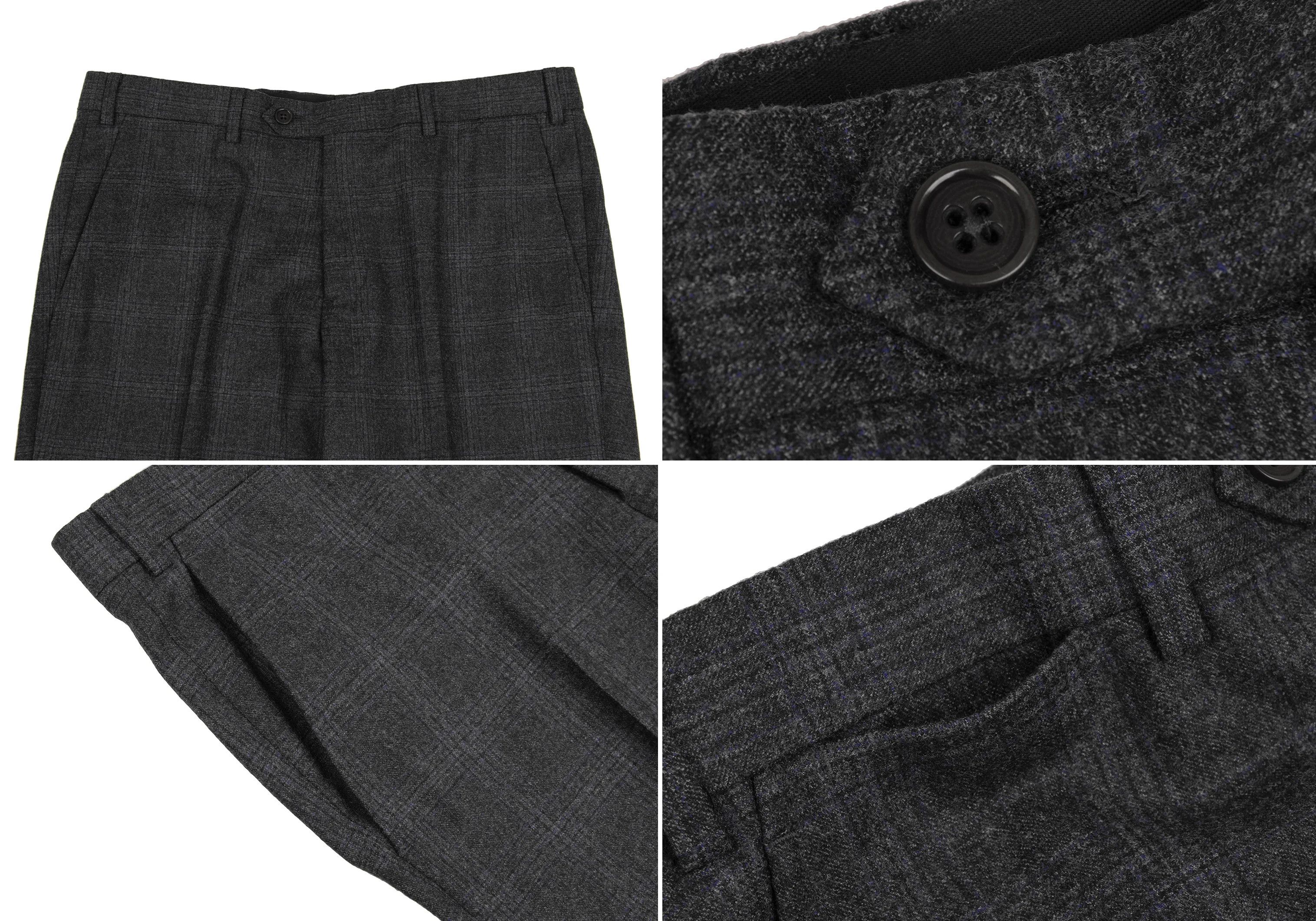 Armani Collezioni Wool Glen Check Suit Set in Charcoal Navy Size US XXS / EU 40 - 11 Thumbnail