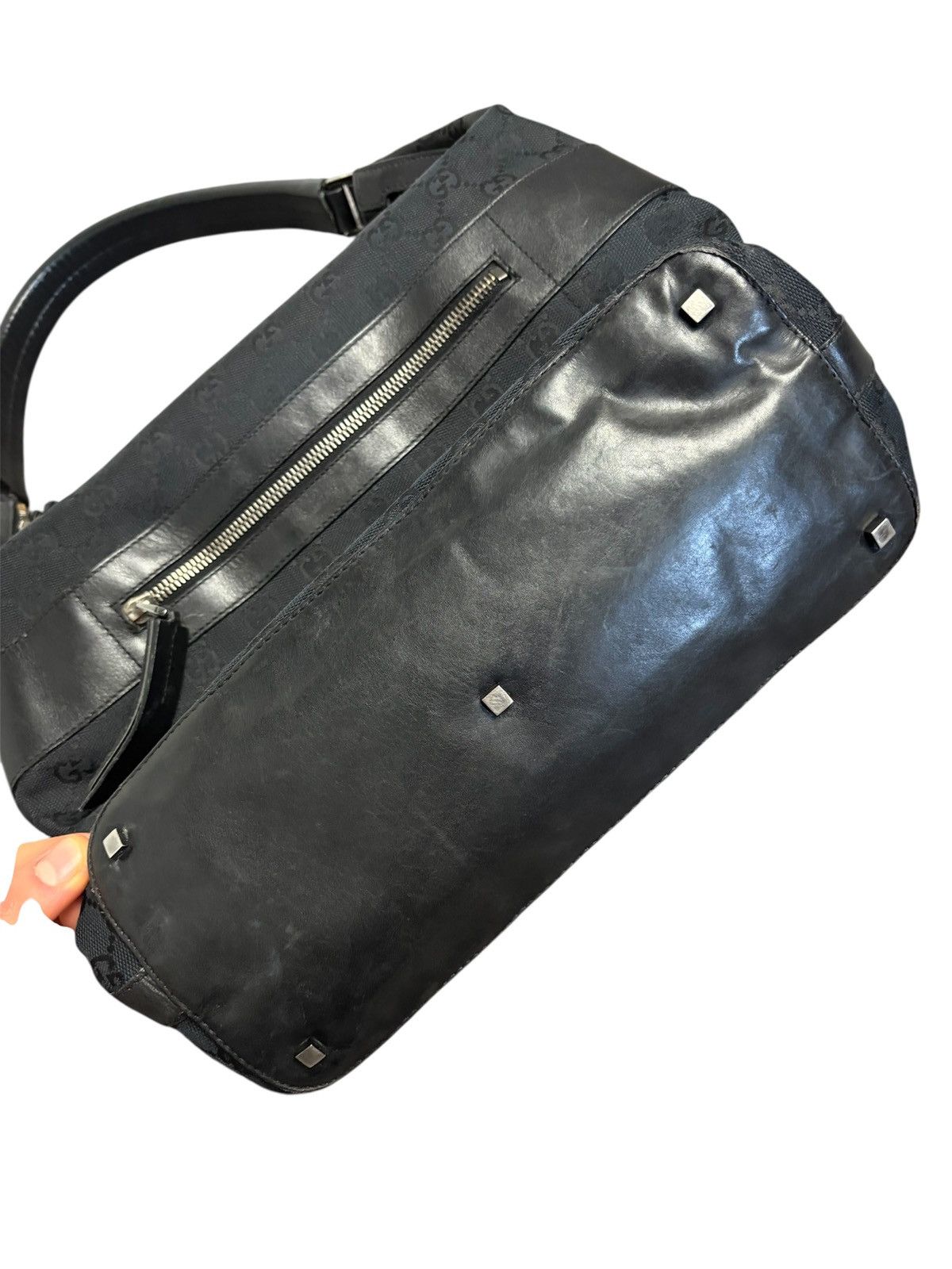 Gucci Gucci Vintage GG Canvas Small Black Shoulder Bag Luxury Size ONE SIZE - 5 Thumbnail