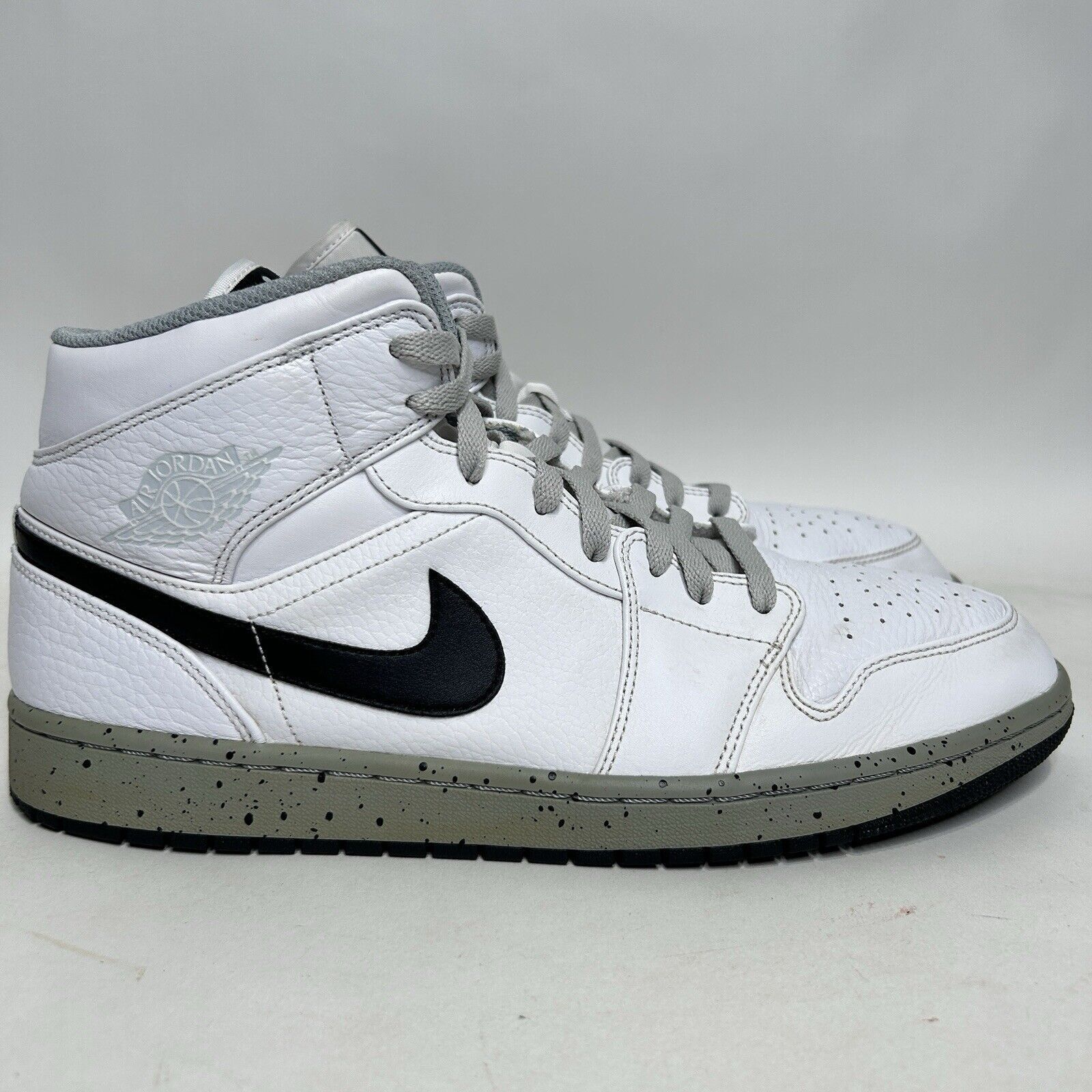 Jordan Brand Nike Shoes Air Jordan 1 Mid Retro “White Cement” 2024 Size US 13 / EU 46 - 4 Thumbnail