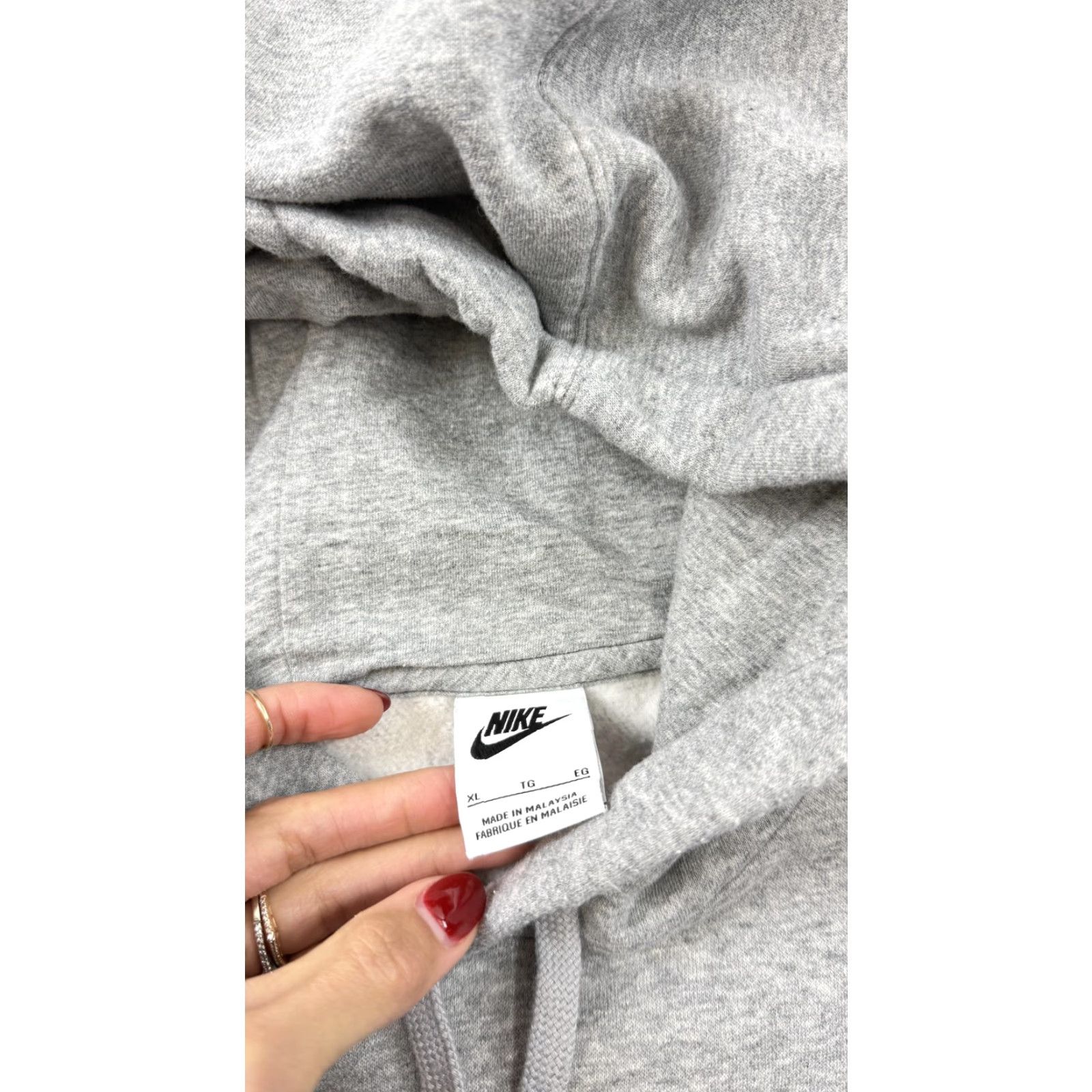 Nike Nike Club Fleece Hoodie Mens XL Gray Pullover Sweatshirt XCELERATE Back NSW Graphic Print Hooded Pockets Logo 80% Cotton 20% Polyester Size US XL / EU 56 / 4 - 5 Thumbnail