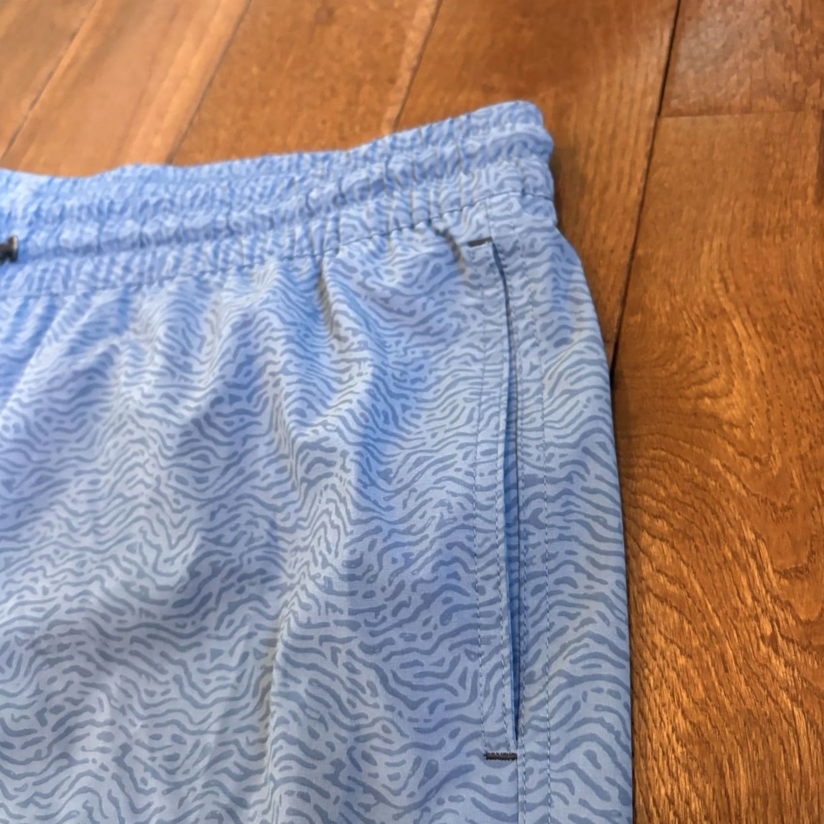 Vintage Free Fly Athletic Shorts Mens 3XL Blue Pattern Workout Lined Drawstring 8" Size US 39 - 5 Thumbnail
