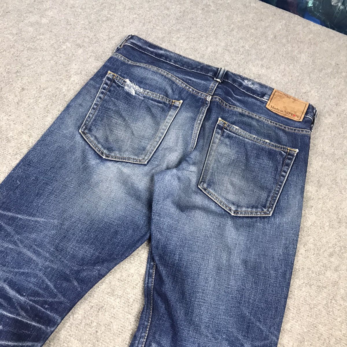 Japanese Brand DISTRESSED DENIM BACK NUMBER JAPAN JEANS PANTS Size US 31 - 13 Thumbnail