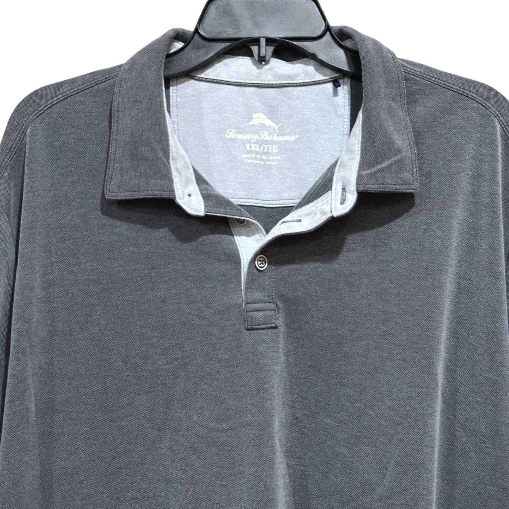 Tommy Bahama Tommy Bahama Polo Shirt Men 2XL Gray Short Sleeve Collared Casual Lightweight Lyocell Polyester Size US XXL / EU 58 / 5 - 2 Thumbnail