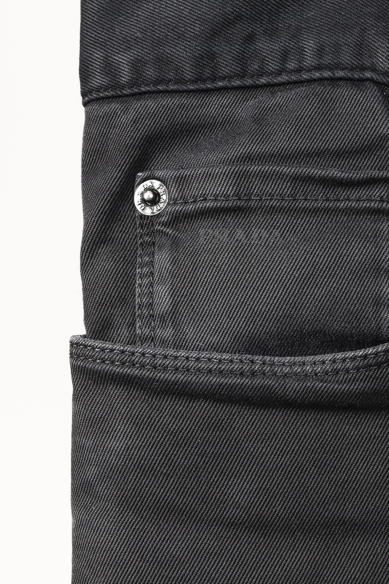 Prada Prada Washed-Black Cotton-Twill Straight-Leg Jeans Size US 33 - 6 Thumbnail